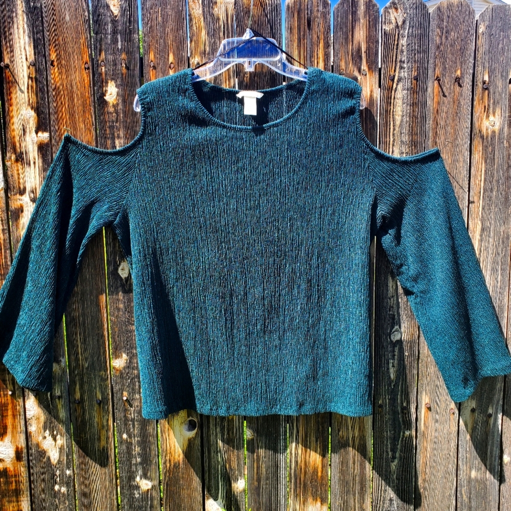 H&M Petite off the shoulder sweater Turquoise